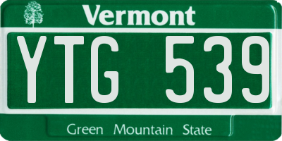 VT license plate YTG539