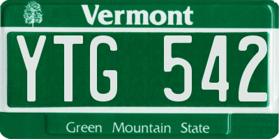 VT license plate YTG542