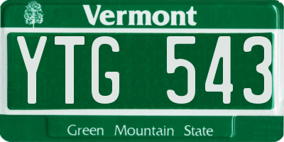 VT license plate YTG543