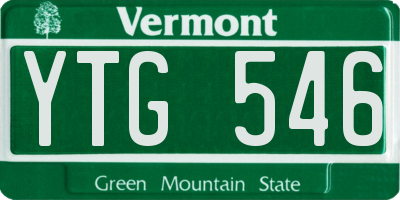 VT license plate YTG546