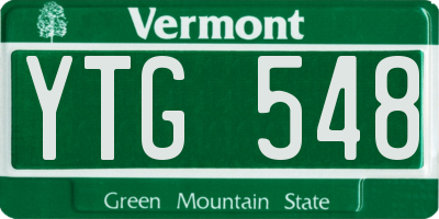 VT license plate YTG548