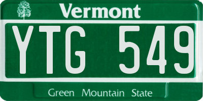 VT license plate YTG549