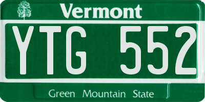 VT license plate YTG552