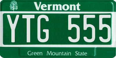 VT license plate YTG555
