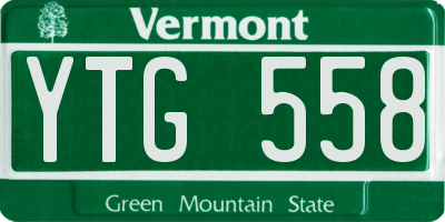 VT license plate YTG558