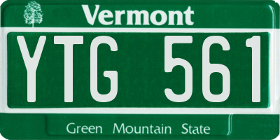 VT license plate YTG561