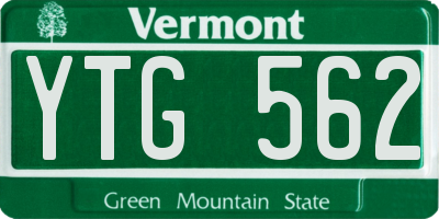 VT license plate YTG562