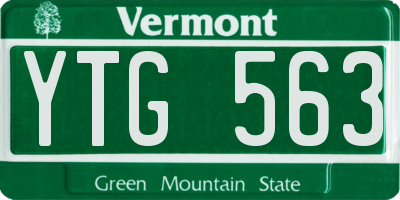 VT license plate YTG563