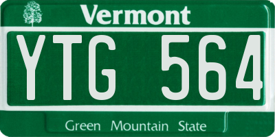 VT license plate YTG564