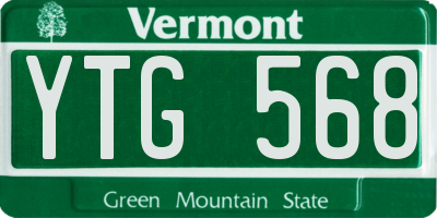 VT license plate YTG568