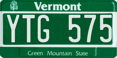 VT license plate YTG575
