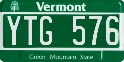 VT license plate YTG576