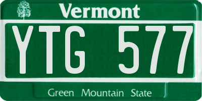 VT license plate YTG577