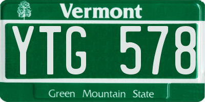 VT license plate YTG578