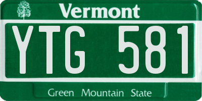 VT license plate YTG581