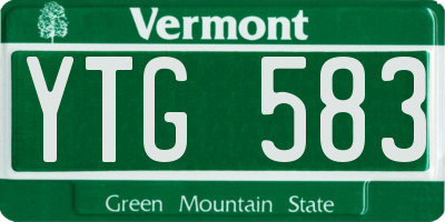 VT license plate YTG583