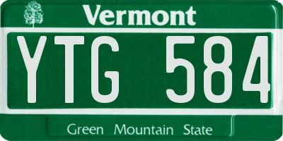 VT license plate YTG584
