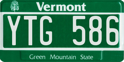 VT license plate YTG586