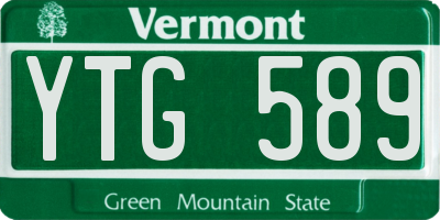 VT license plate YTG589