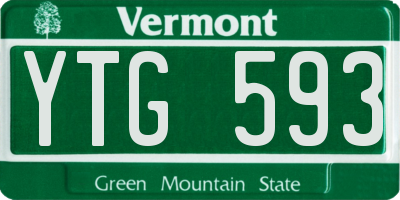 VT license plate YTG593