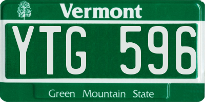 VT license plate YTG596