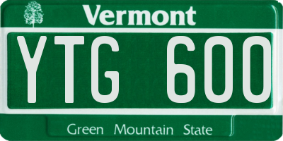 VT license plate YTG600