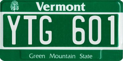 VT license plate YTG601