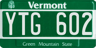 VT license plate YTG602