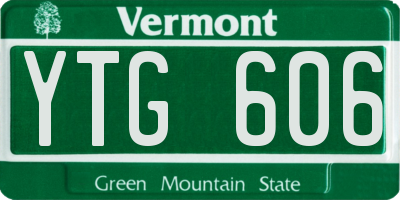VT license plate YTG606