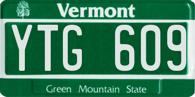 VT license plate YTG609