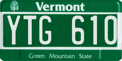 VT license plate YTG610