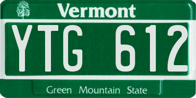 VT license plate YTG612