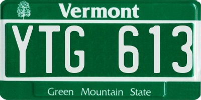 VT license plate YTG613