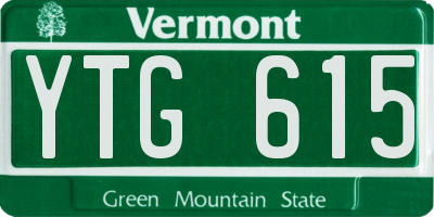 VT license plate YTG615