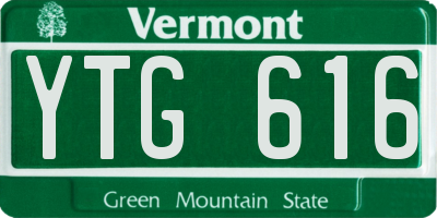 VT license plate YTG616