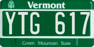 VT license plate YTG617