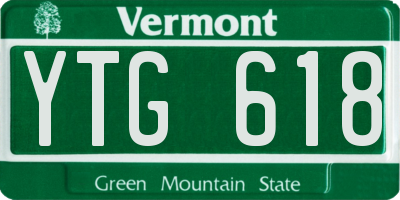 VT license plate YTG618