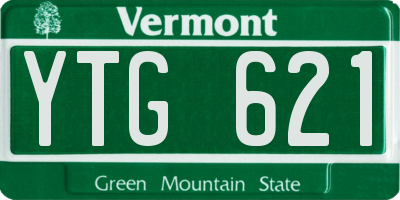 VT license plate YTG621