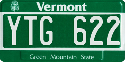VT license plate YTG622