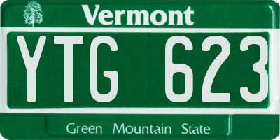VT license plate YTG623