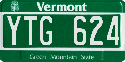 VT license plate YTG624