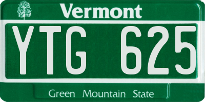 VT license plate YTG625