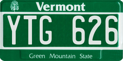 VT license plate YTG626