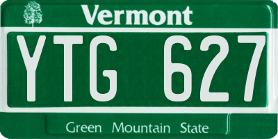 VT license plate YTG627