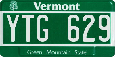 VT license plate YTG629