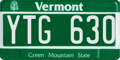 VT license plate YTG630