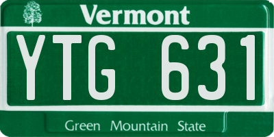 VT license plate YTG631