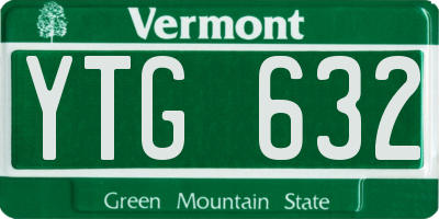 VT license plate YTG632