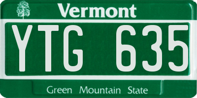 VT license plate YTG635