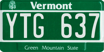 VT license plate YTG637